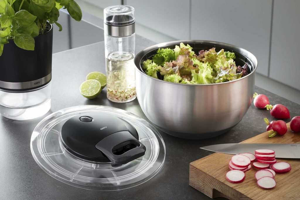 GEFU Salatschleuder »PULLIT«, Schonendes Schleudern Ohne Richtungswechsel, 4,5 L