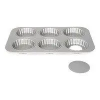Patisse bakplaat 6 taartjes 10cm Silver-Top