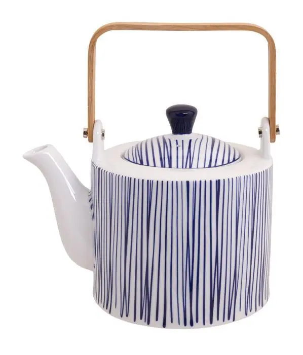 Nippon Blue Teapot 1.3-1.4lt Lines