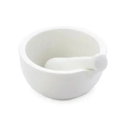 Vijzel & stamper uit porselein wit 13.5x12.5x6.5cm