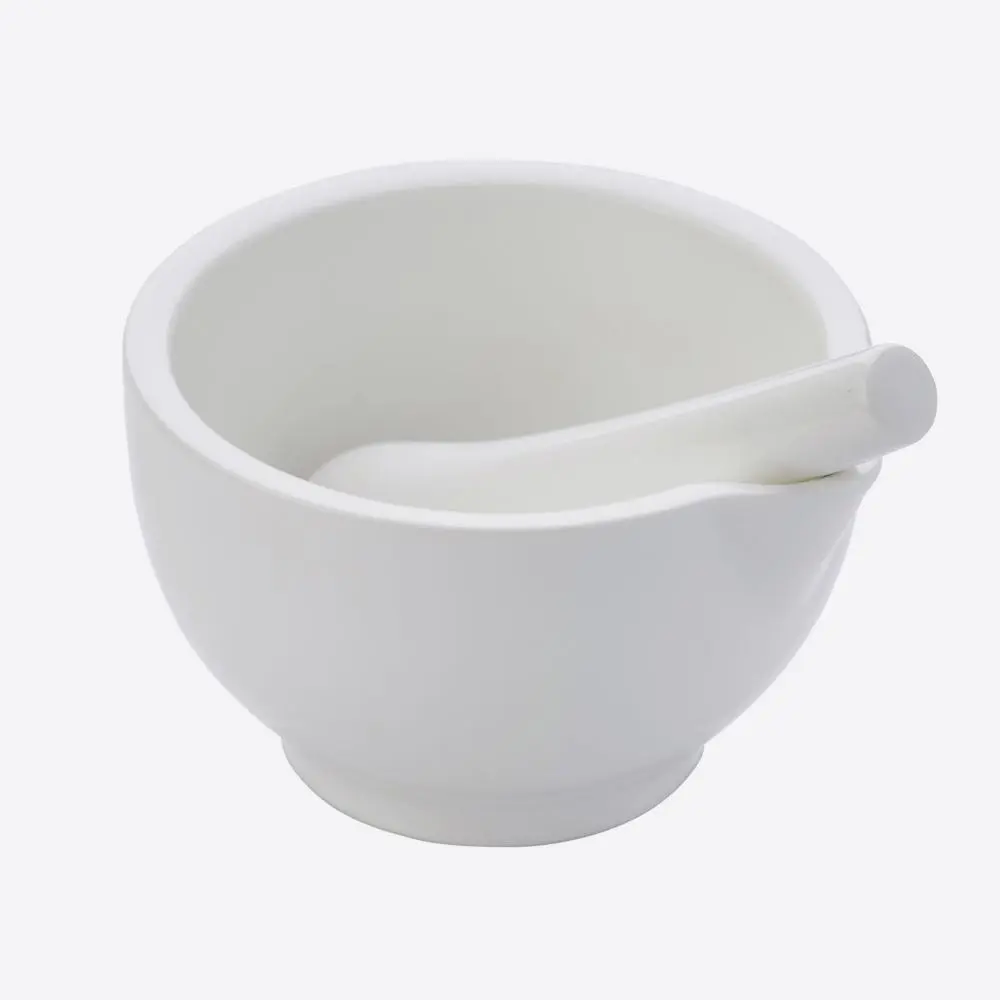 Vijzel & stamper uit porselein wit 15x13.7x8.5cm