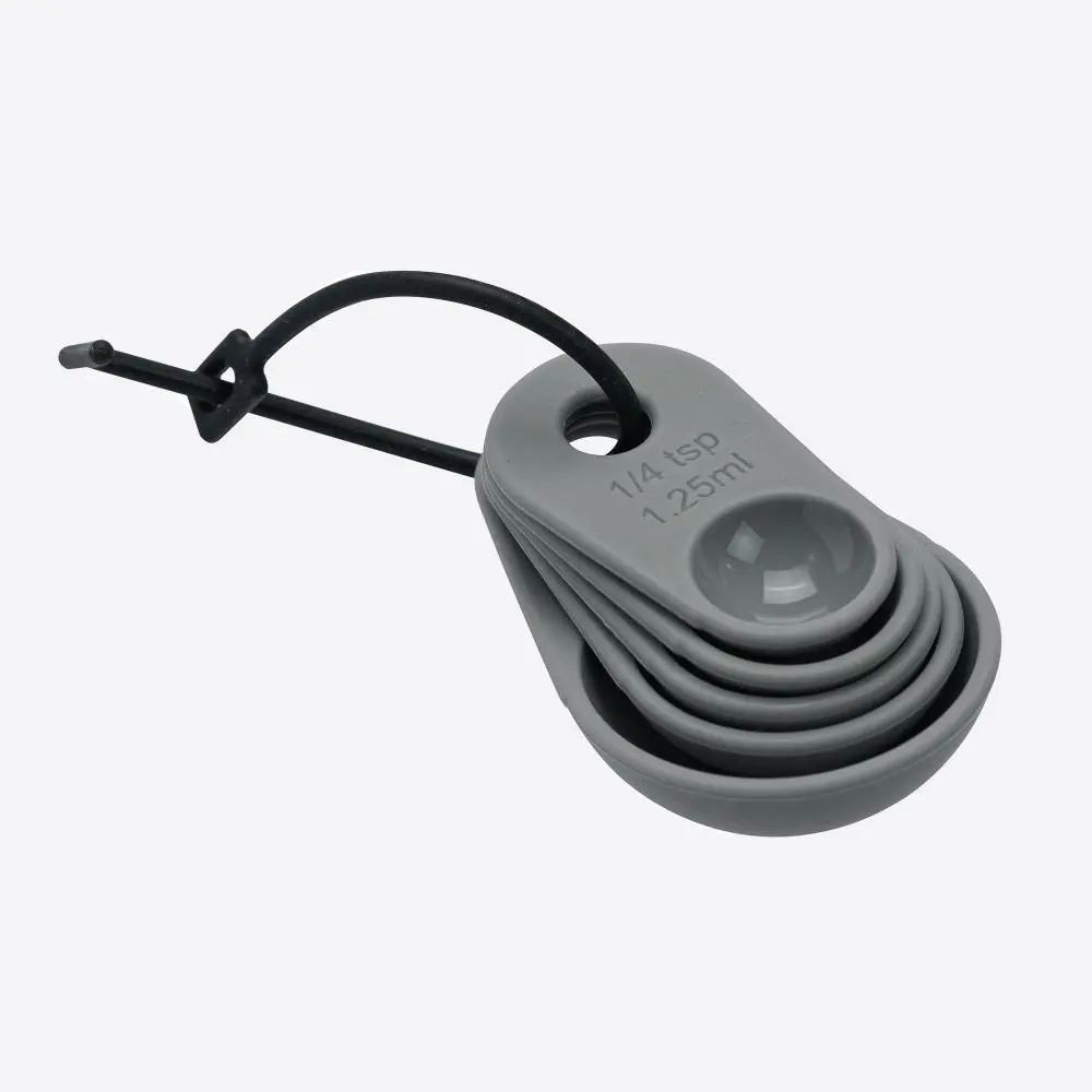 [70262] Lurch set van 5maatlepels uit silicone grijs