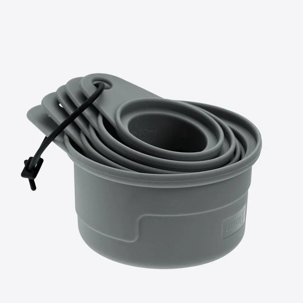 Lurch set van 5 maatbekers uit silicone grijs