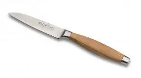 [98000109000200] Le Creuset schilmesje 9cm damast lemmet olijfhout