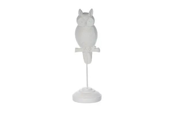 [AW44656051] Uil op voet wit polyresin H41cm