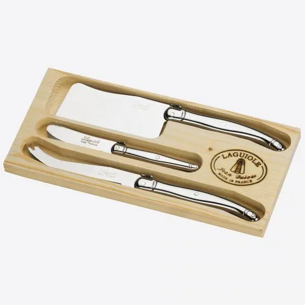 [DB-L0032524L06018] Jean dubost set van 3 laguiole kaasmessen uit rvs zilvergrijs