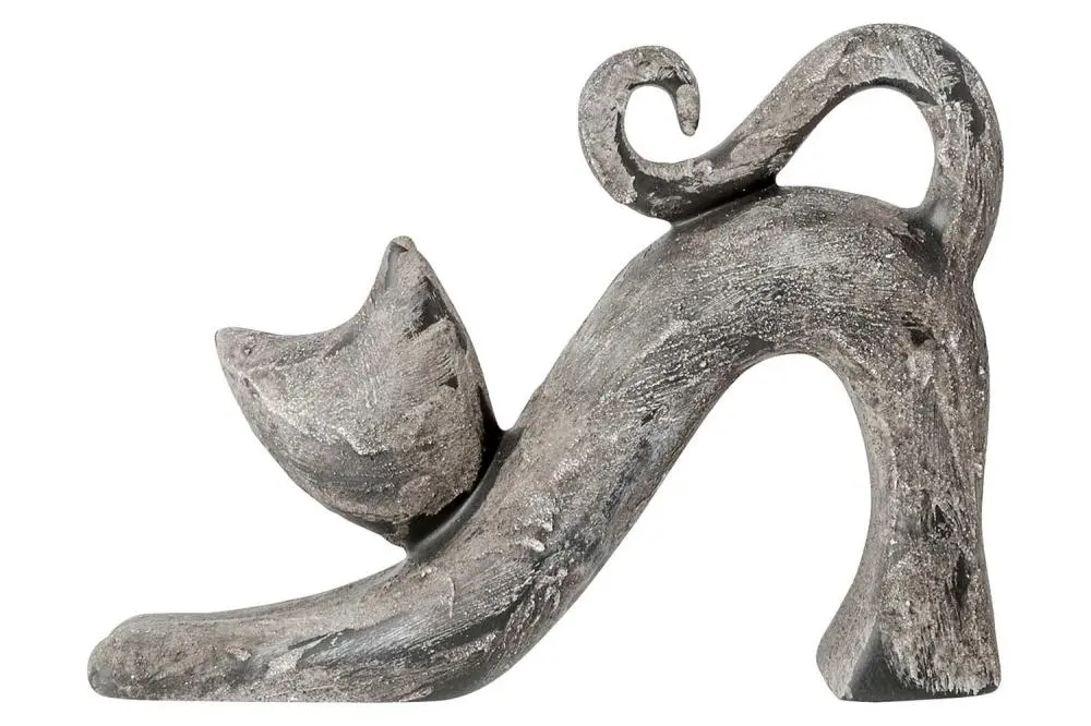 [9007165] Kat grijs 27x27xH20cm aardewerk