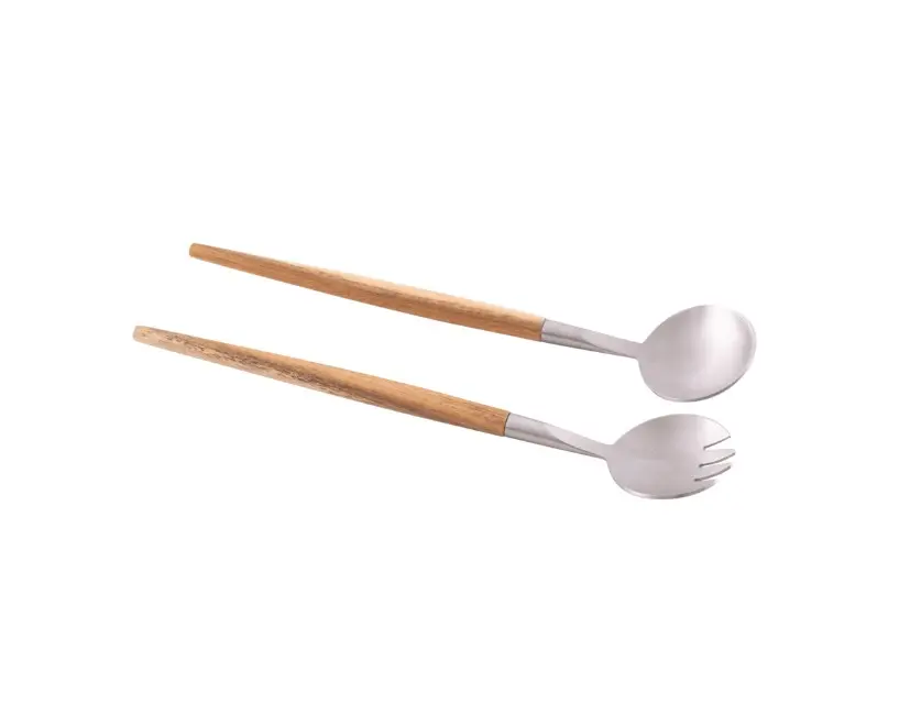 2-delig slabestek uit acaciahout en rvs 28.5cm