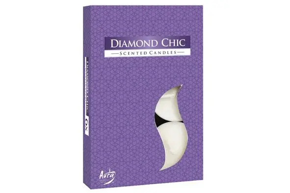 [15173] Set 6 theelichten diamond chic 4u