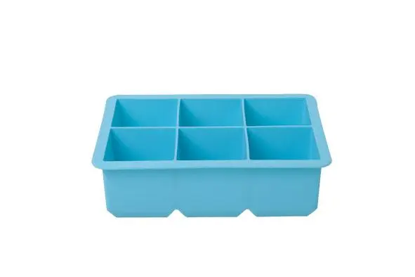 Ijsblokhouder kubus blauw 6stuks 16x11x5 silicone
