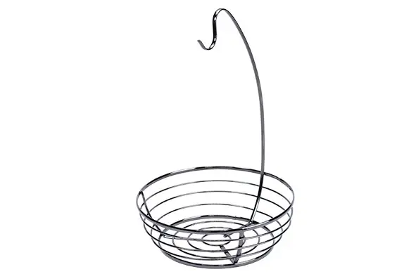 [8635805] Fruitmand met bananenhouder zwart metaal