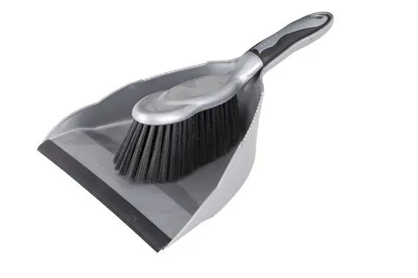 [H652100] Vuilblik met borstel grijs-zwart