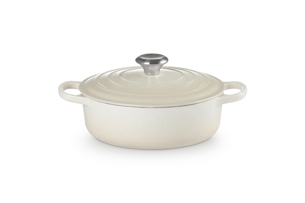 Le Creuset stoofpan rond laag 24cm meringue