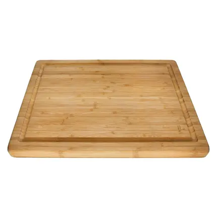 [PV-BAM-3120] Point-virguele vleesplank met sapgeul uit bamboe 40x30x3cm fsc