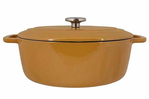 [4172604] C&T Fontestic kookpot ovaal amber gietijzer 31x24xH12cm