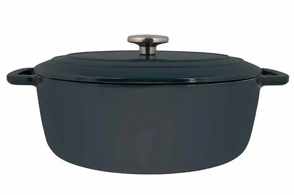 [7170884] C&T Fontestic kookpot ovaal green gietijzer 31x24xH12cm