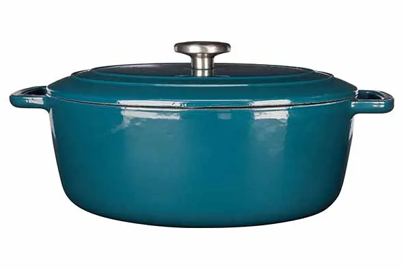 [7170884] Cosy&Trendy Fontestic kookpot ovaal green gietijzer 31cm