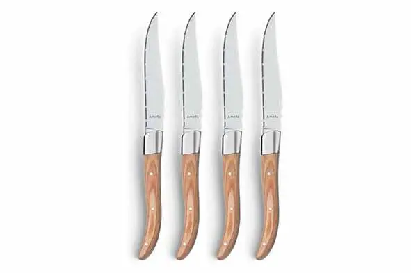 [3028597] Royal steak steakmes set 4 naturel wooden gift box