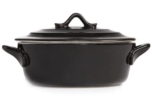 Black ovenschotel met deksel 0.25L 13x10xH5cm ovaal