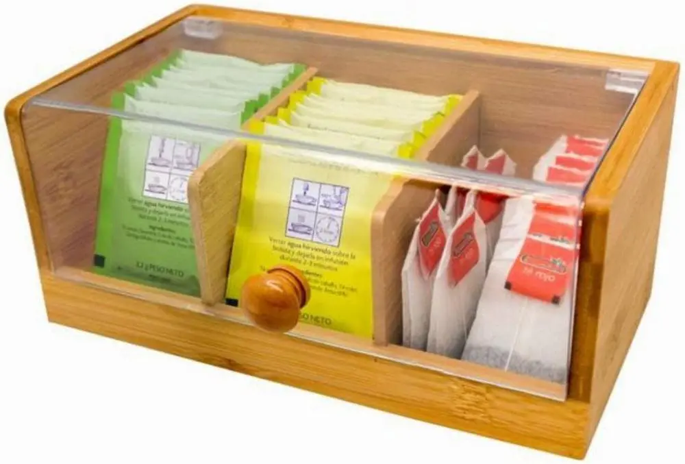 [VBFIH677] Theedoos bamboe 3 compartimenten