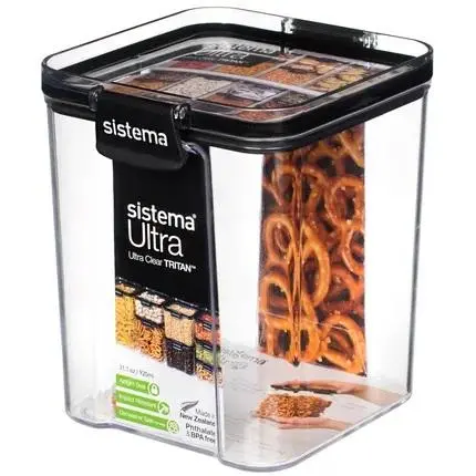 Sistema Ultra vierkante voorraaddoos zwart 920ml