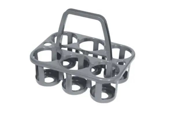 Flessendrager 6 flessen zilver