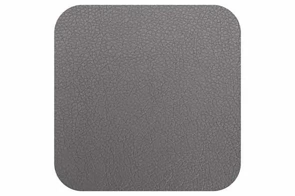 Glasonderzetter leather donkergrijs, set 4