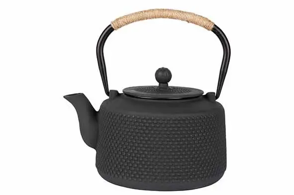 Theepot donkergrijs D15xH11cm gietijzer