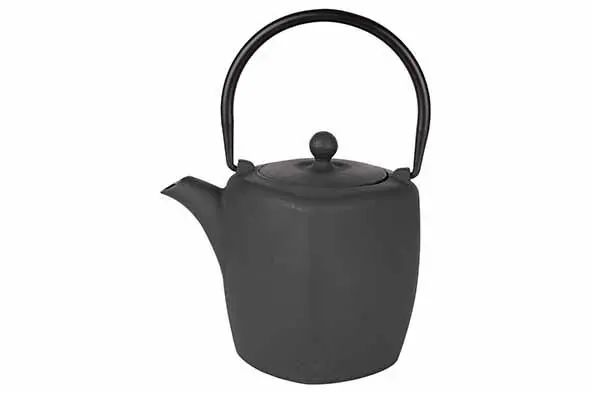 Theepot donkergrijs 0.9L 10x17xH14cm gietijzer