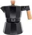 Espressokoker black + wood inductie 3 kops