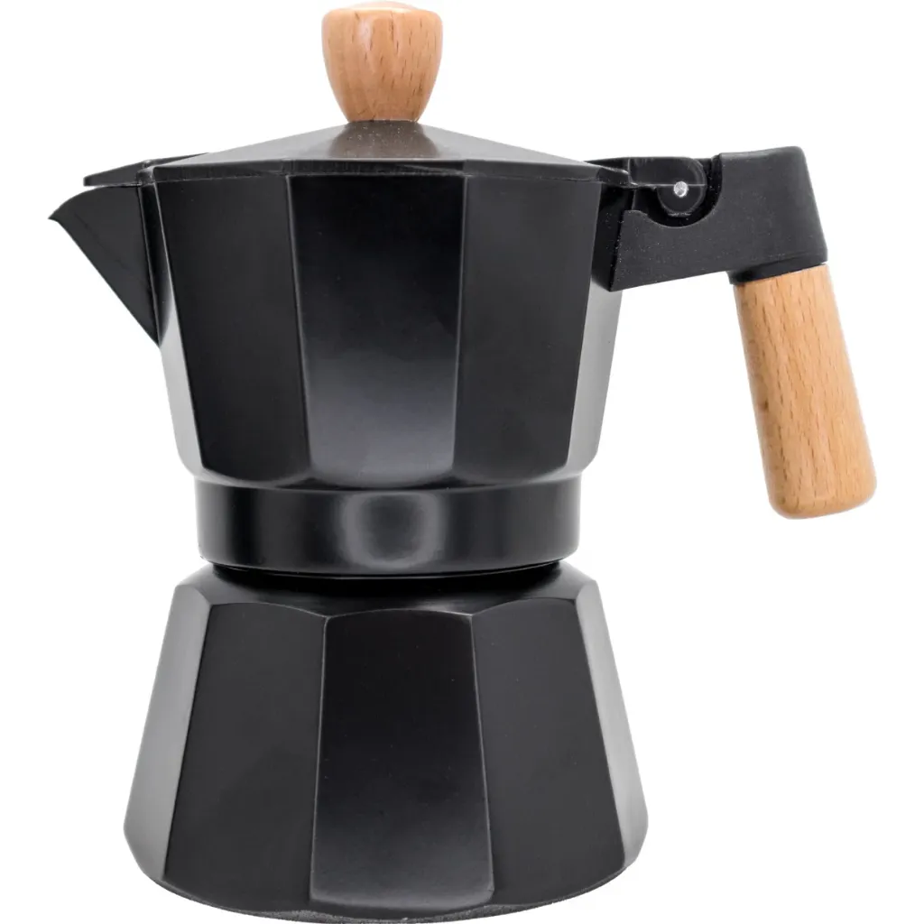 Nerthus Black Italian Coffee Maker 3 kops