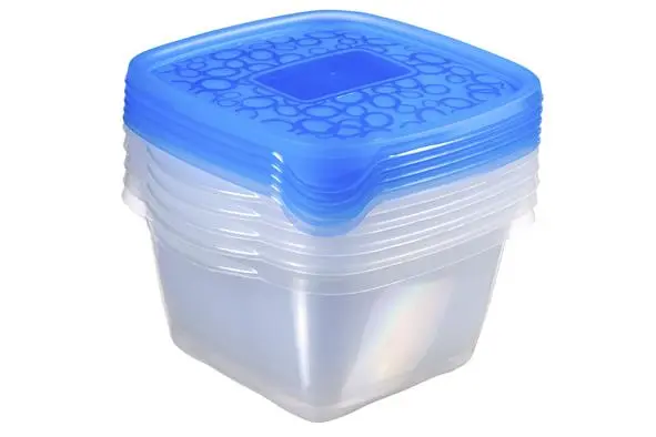 Curver take away vershouddoos blauw 1.1L vierkant, set 5
