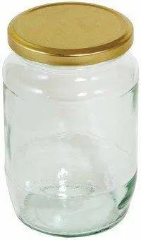 [TA10A00134] Bewaarpotje m/gouden deksel 450ml