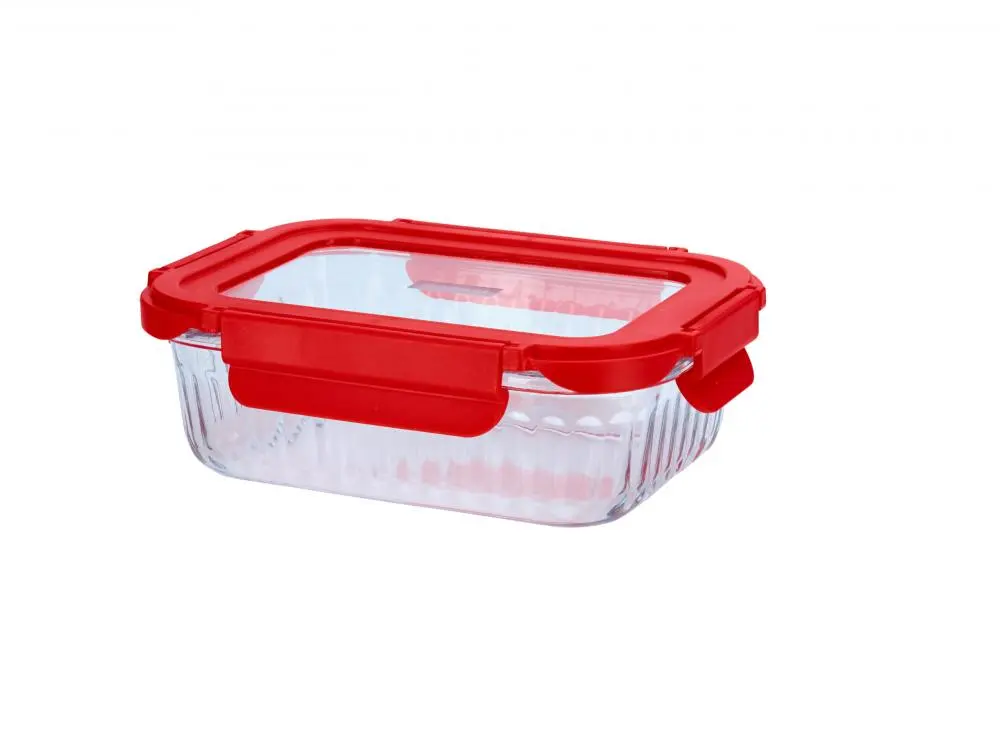 [CK26-1580640RD] Ovenschaal met glasdeksel rood 640ml