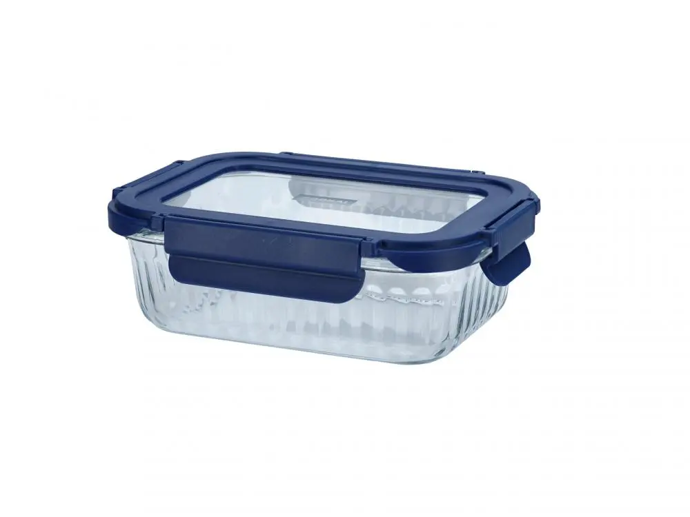 Ovenschaal met glasdeksel blauw 640ml