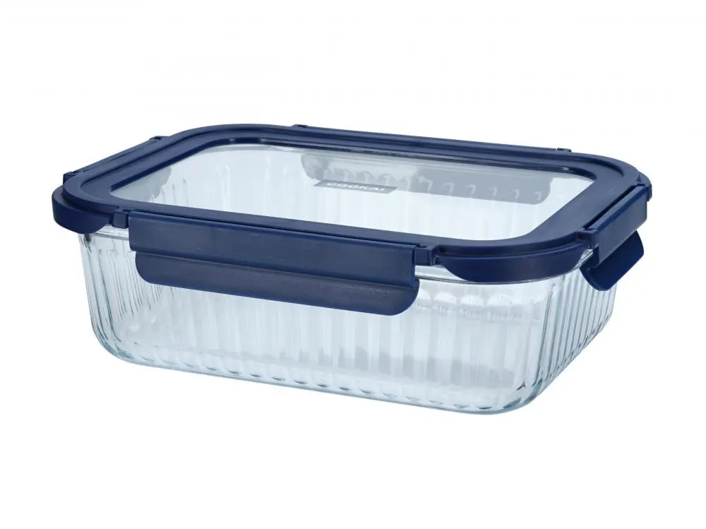 [CK26-15801520BLU] Ovenschaal met glasdeksel blauw 1520ml