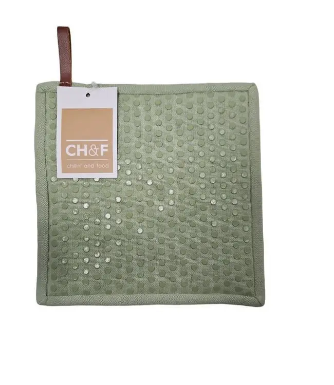 [CHEF02105] pannenlap sil.dots Celadon