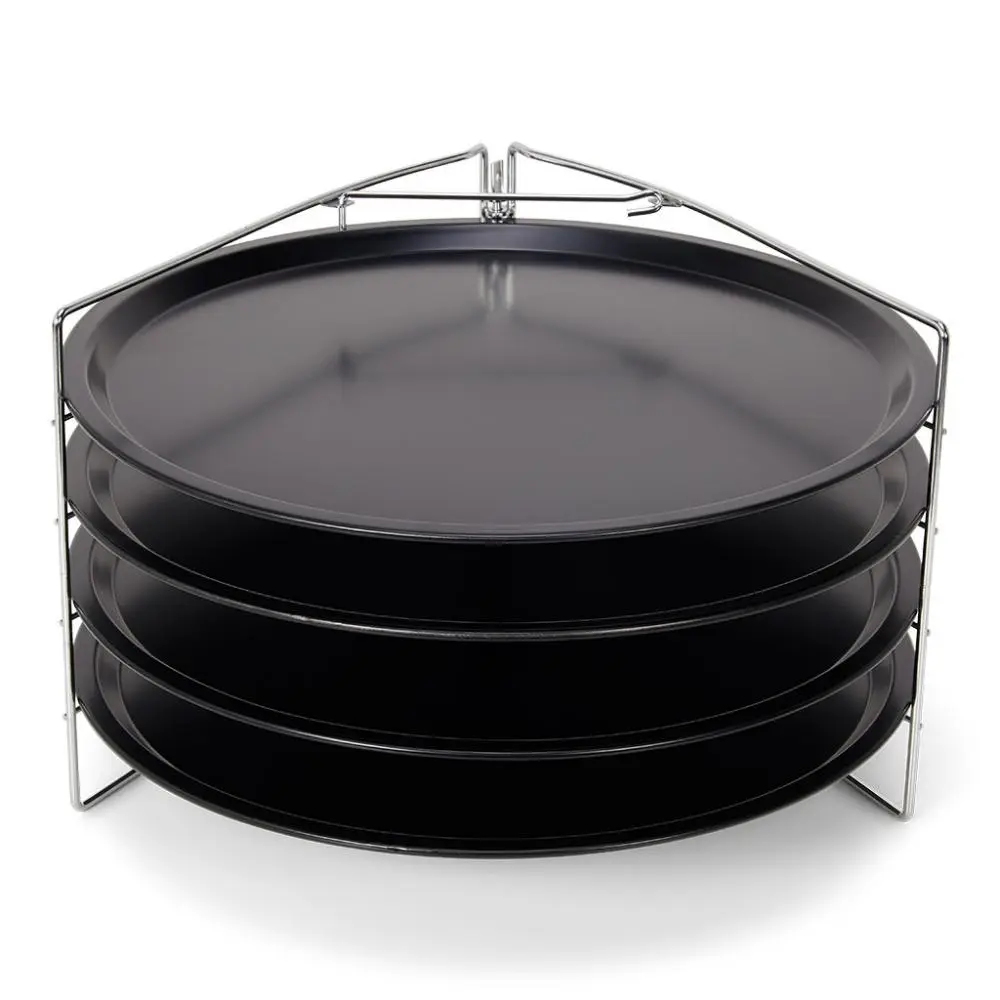 Patisse pizzaplaten met houder, set 4