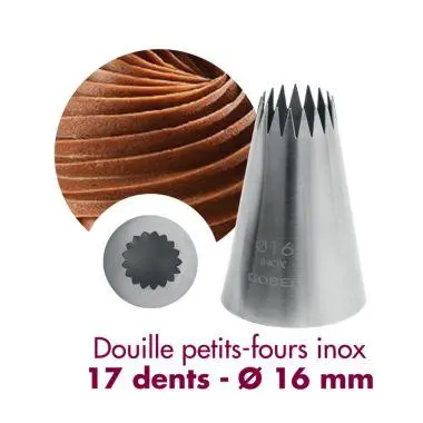 [GOGLPF17C] spuitmondje inox open ster 17 tanden Ø16mm