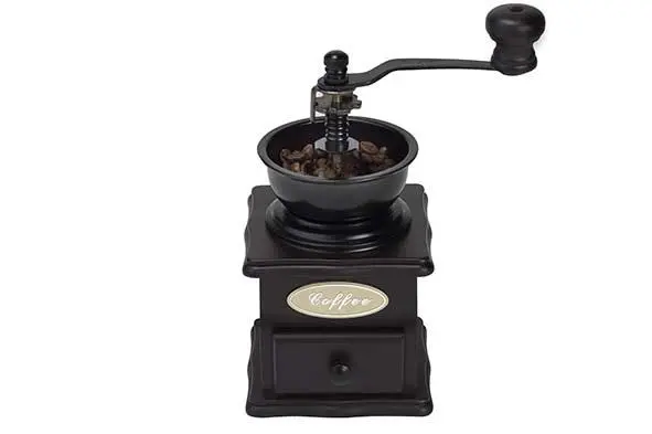 [4416303] Koffiemolen retro zwart hout 9.5x9.5x20cm