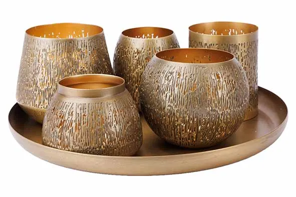 [657159] Noya giftset tlightholders goud 6-delig