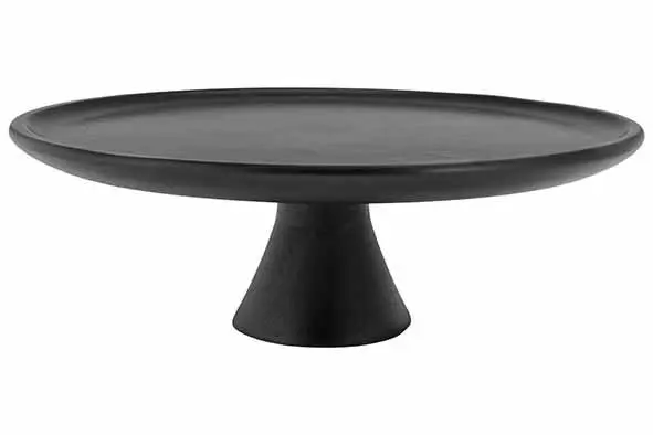 Taartschotel op voet zwart D30,5xH10cm