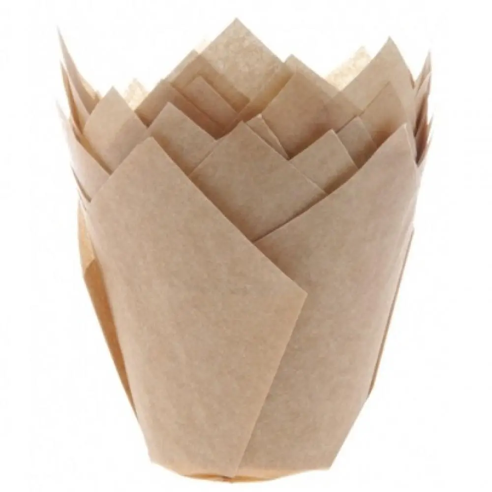 [PA61865] Cupcakevompjes tulp voor muffins kraft 36st
