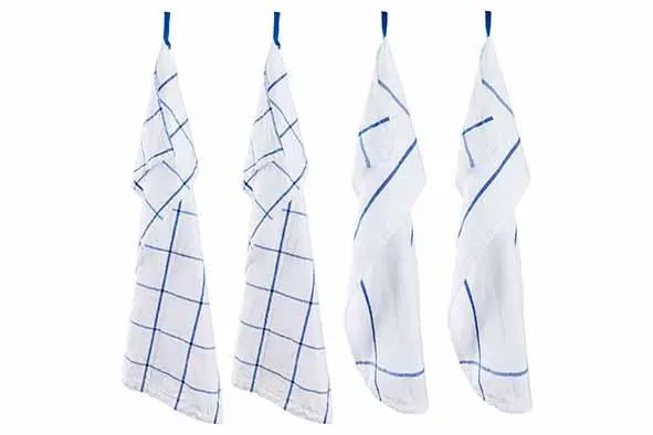 [5218002] Koton keukenhanddoek wit/blauw, set 4