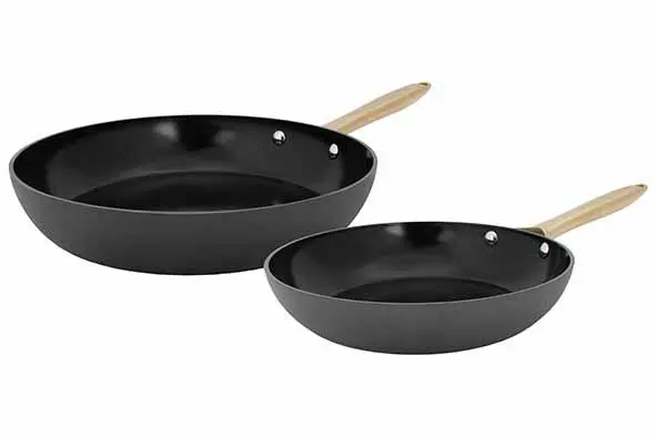 Elegance braadpan set 2 zwart D24+28cm