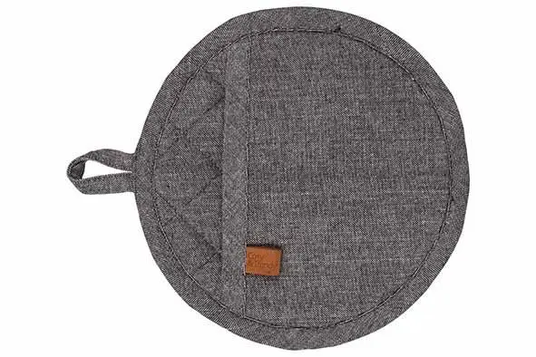 Stoff pannenlap black chambray D20cm