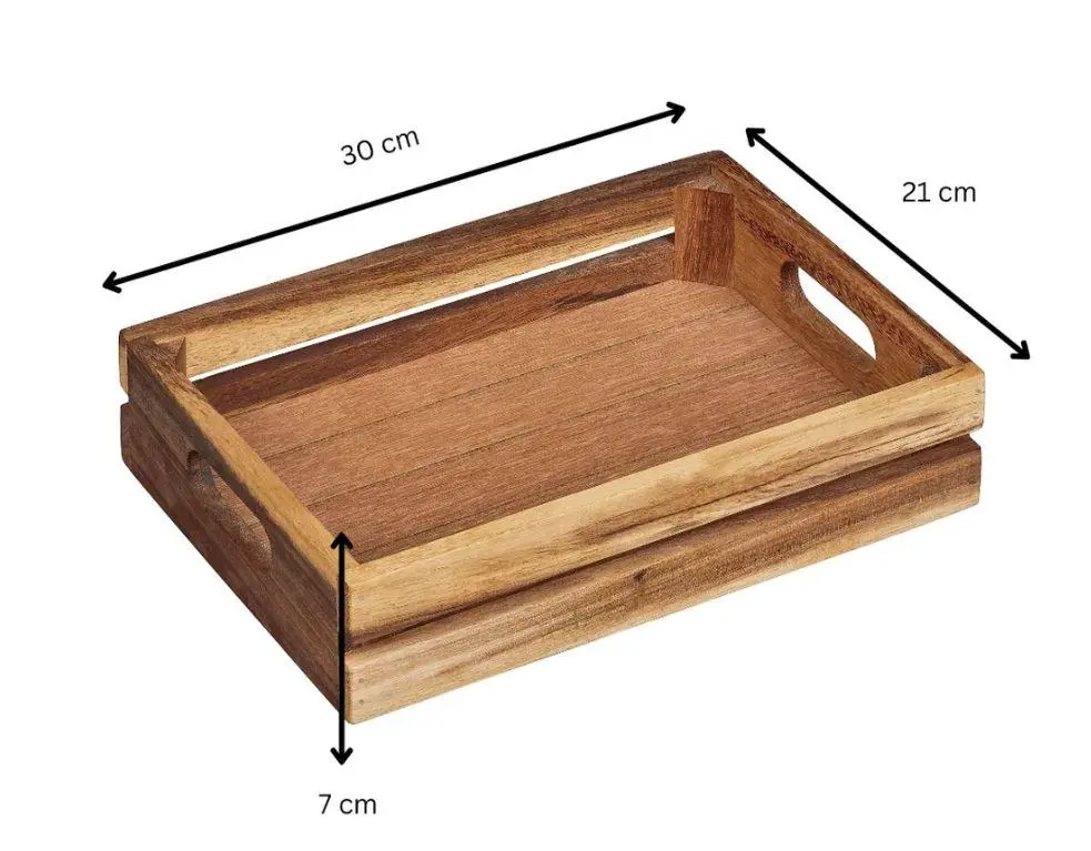 dienblad acacia 30x21x7cm