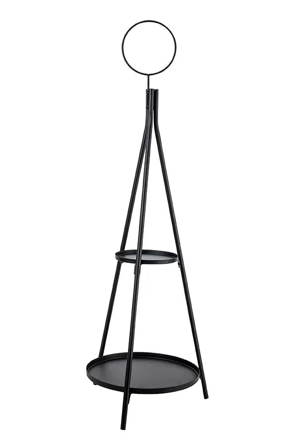 etagere cone zwart rond metaal 28x28xH79cm