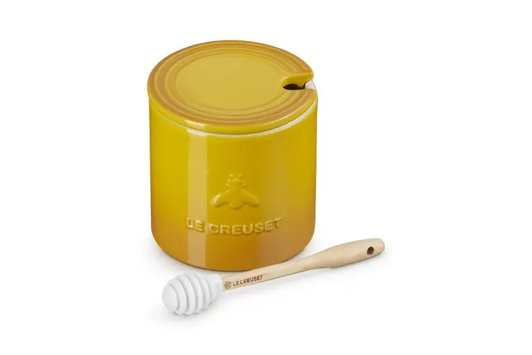 Honingpotje met silicone spatel