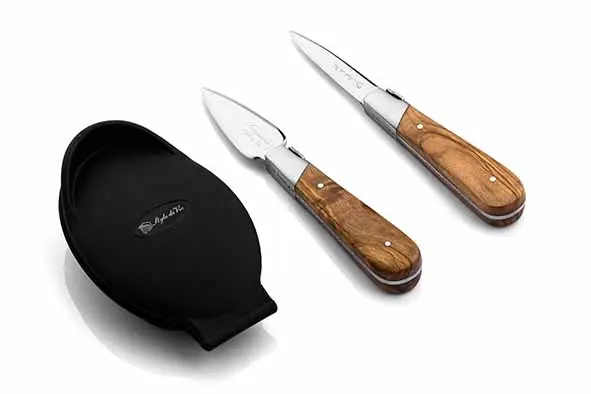 [5882037] Laguiole luxury oestermes 2pcs met siliconehandbeschermer